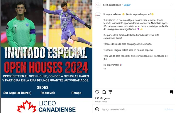 La publicación de Liceo Canadiense en su cuenta de Instagram.