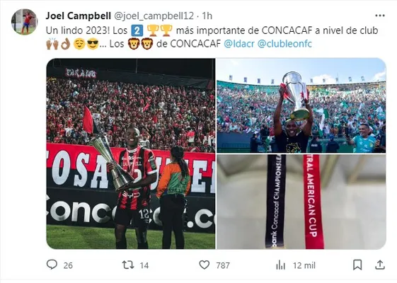 El mensaje de Joel Campbell en sus redes sociales (