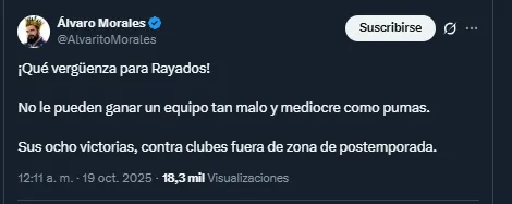 Álvaro Morales en su cuenta oficial de X