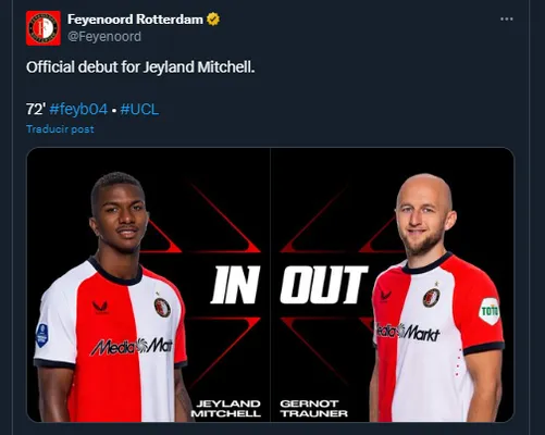 Jeyland Mitchell - Debut UEFA Champions League