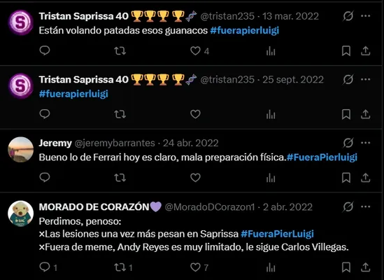 El pedido de renuncia de los aficionados de Saprissa a Pierluigi Morera. (