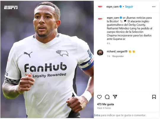 Luis Fernando Tena recibió y valoró el pedido del delantero que juega en el Derby County.