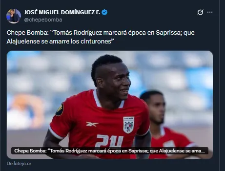 Chepe Bomba en su cuenta oficial de X