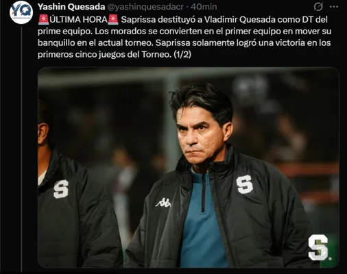 Vladimir Quesada no continuará en Saprissa.