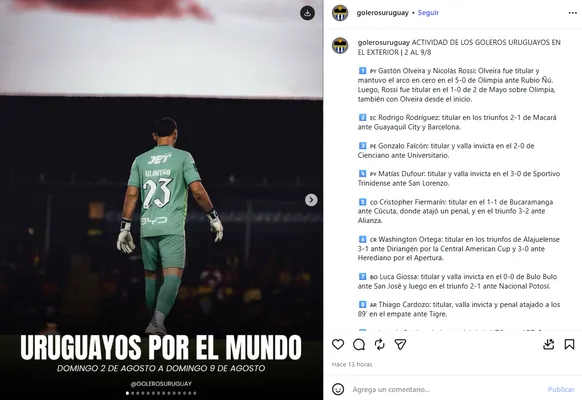 Las actuaciones de Washington Ortega llegaron a Uruguay. (Instagram)