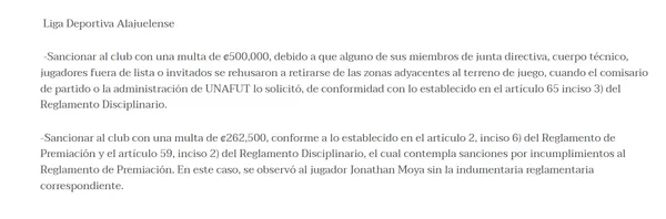 Fedefúbol anuncia una sanción insólita (Fedefútbol).