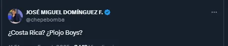 Chepe Bomba en su cuenta oficial de X.