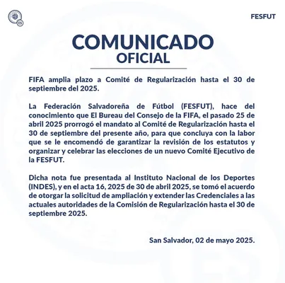 El comunicado oficial de la FESFUT.
