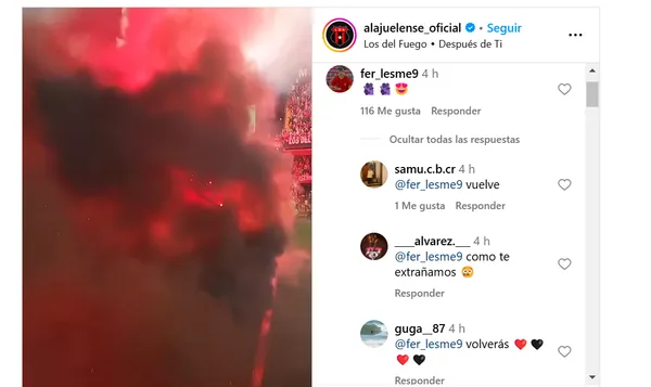 Fernando Lesme sorprendió a los manudos (Instagram).