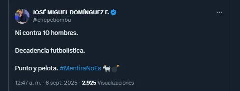 Chepe Bomba en su cuenta oficial de X.