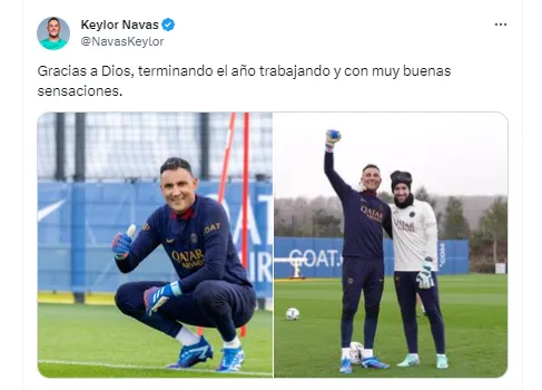 Mensaje de Keylor Navas en sus redes sociales 