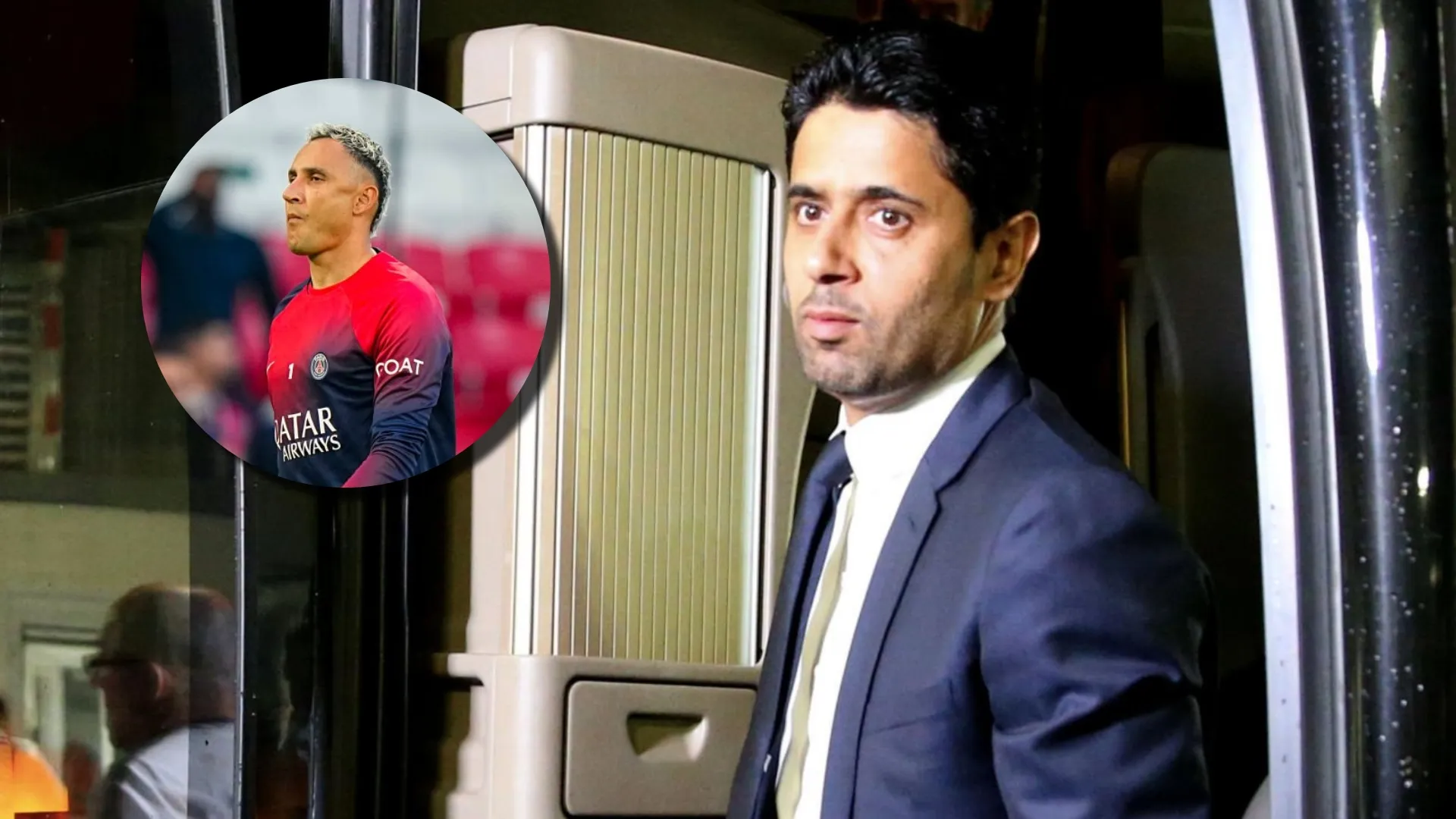 El presidente del PSG parece marcarle la salida a Keylor Navas. (Foto: Getty Images)