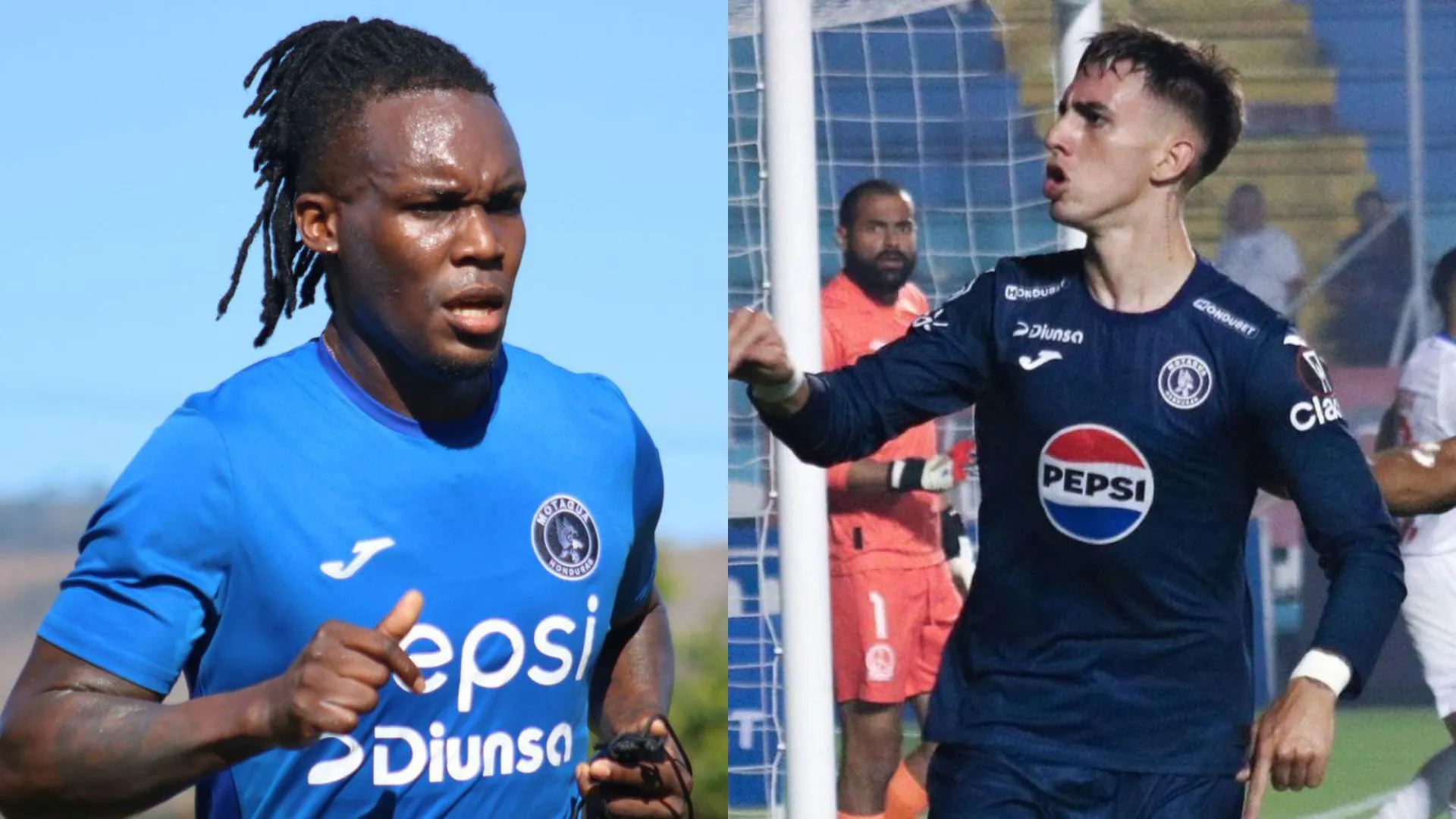 Rubilio Castillo y Rodrigo Auzmendi en Motagua.
