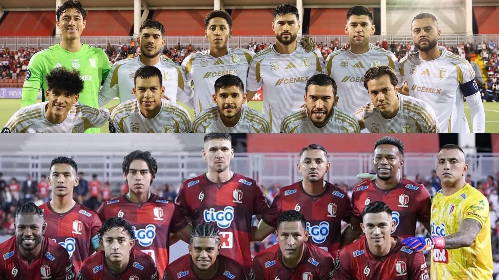 Las alineaciones de Tigres y Real Estelí en el partido de ida en Nicaragua.