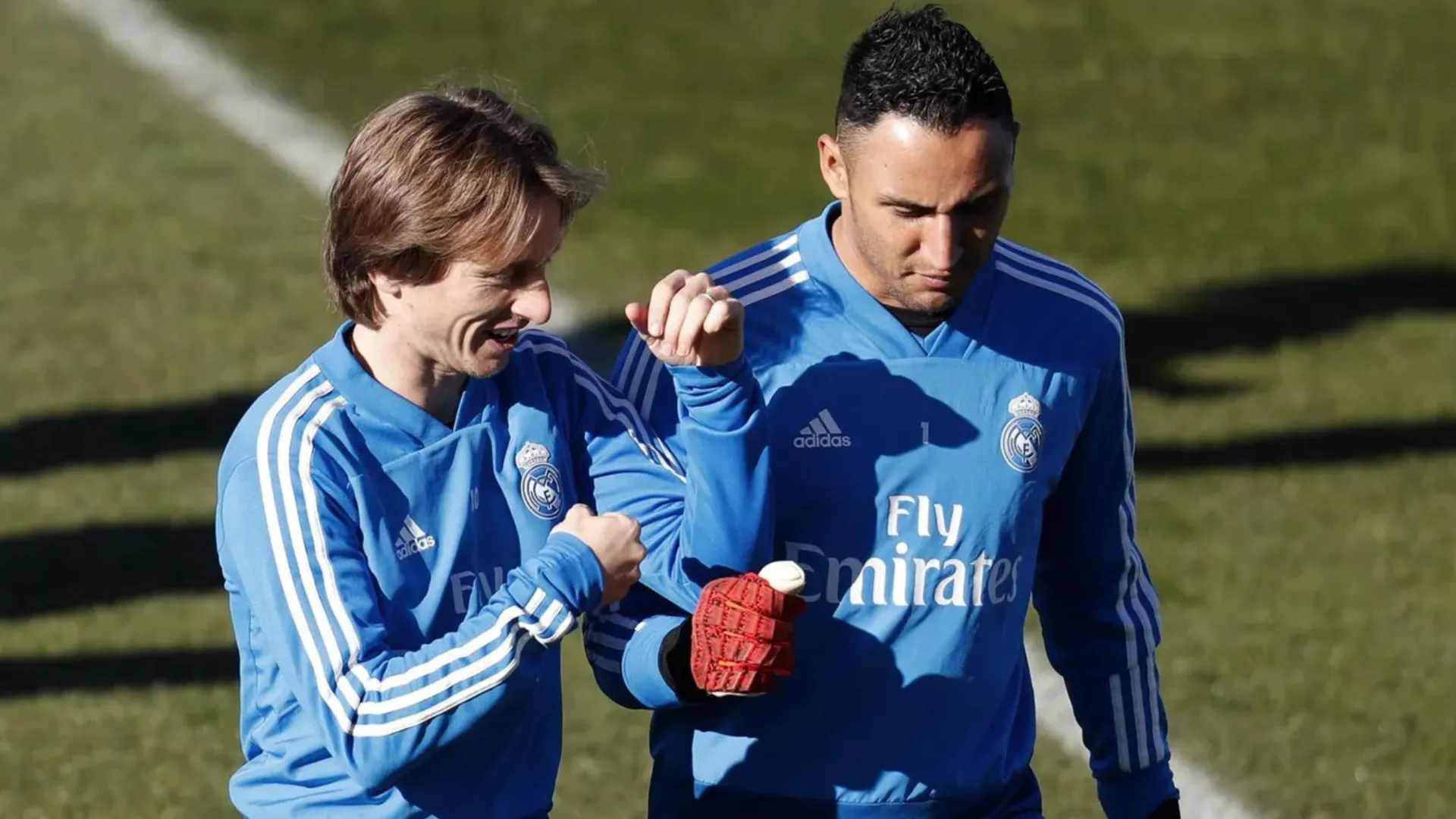 keylor navas-luka modric-entrenamiento real madrid