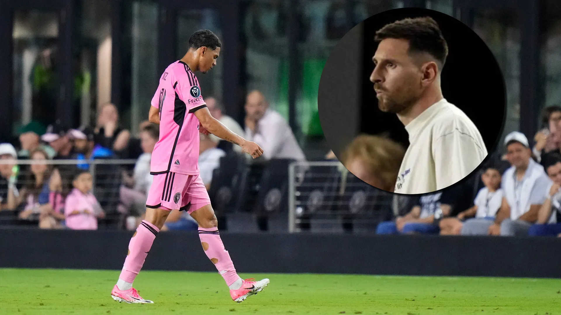 David Ruiz dejó a su equipo con uno menos y no le gustó a Lionel Messi. (Foto: Getty Images)