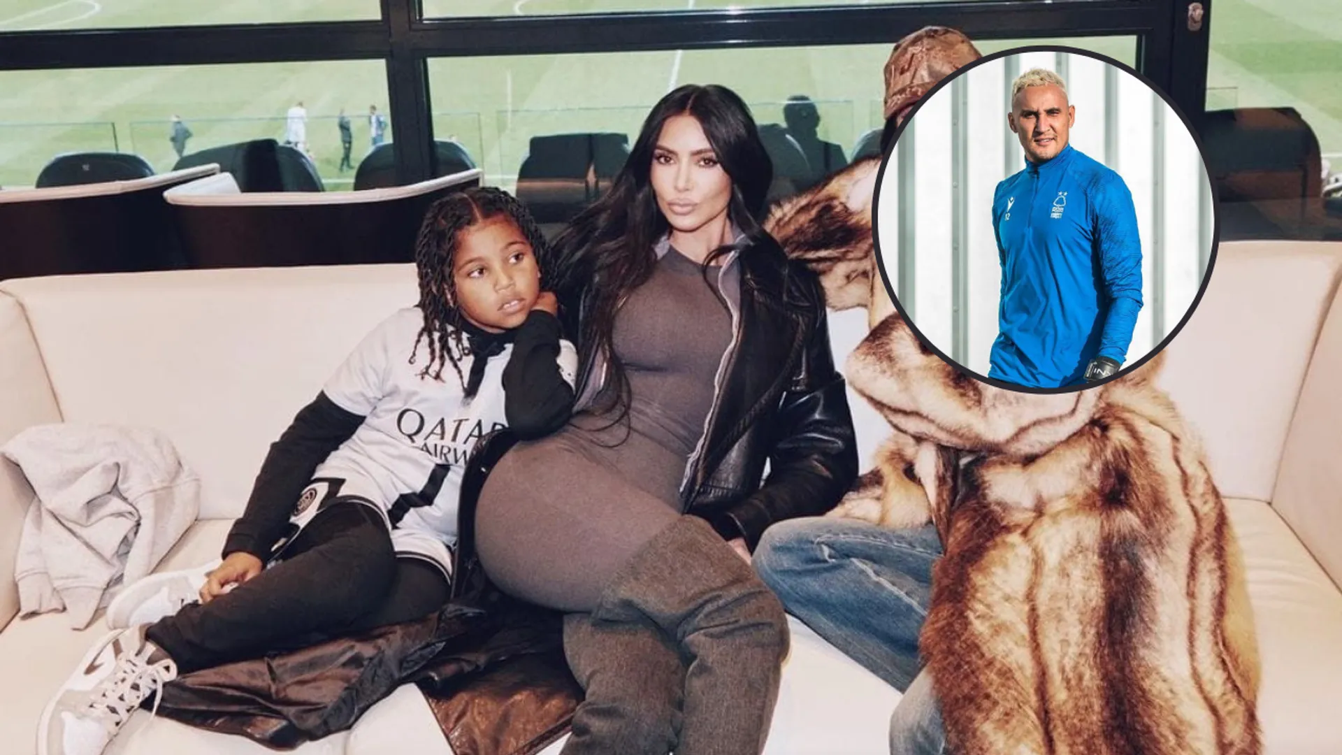 Kim Kardashian con su hijo y familia