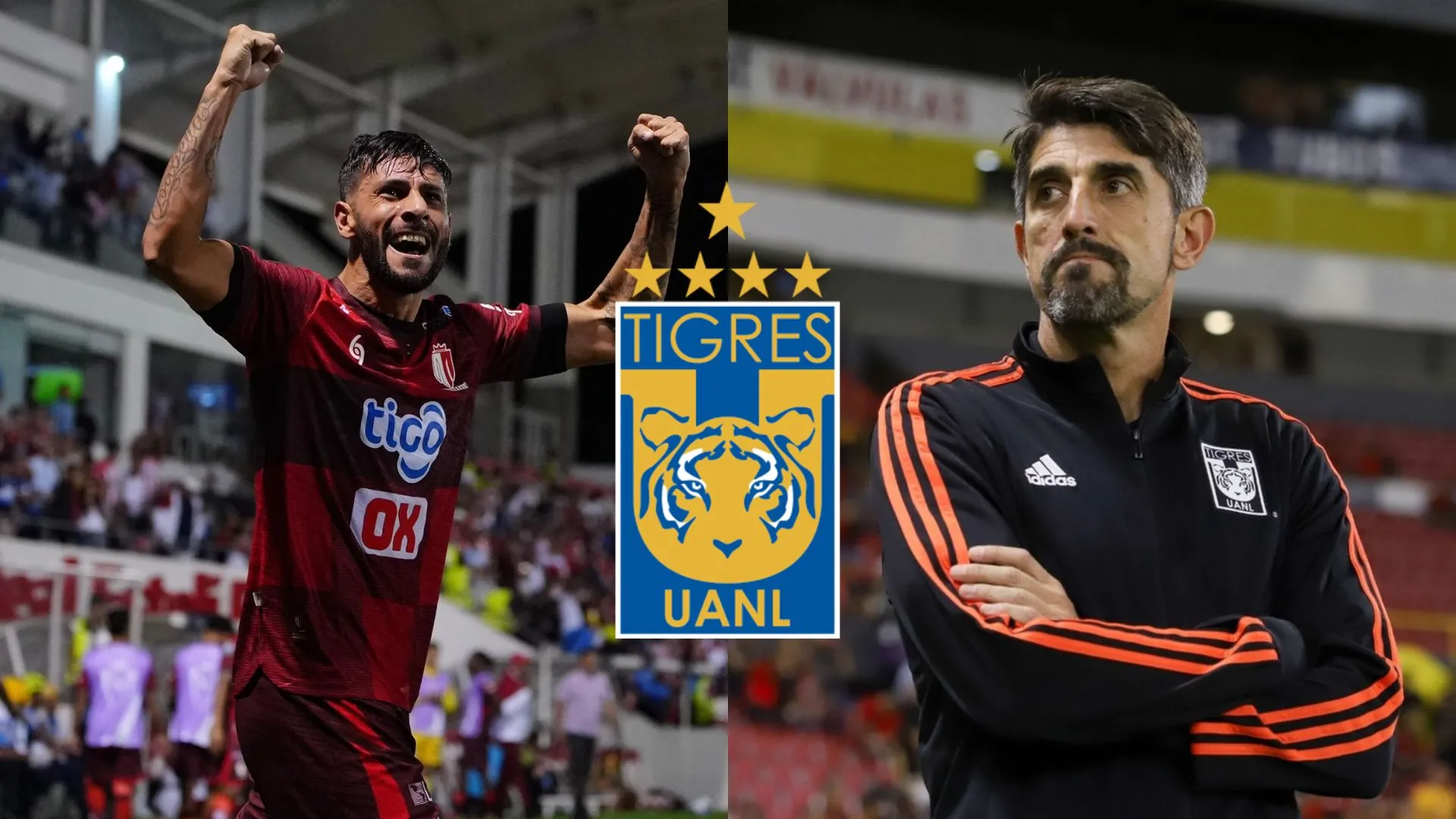 Francisco Grahl, jugador del Real Estelí, y Veljko Paunovic, DT de Tigres.