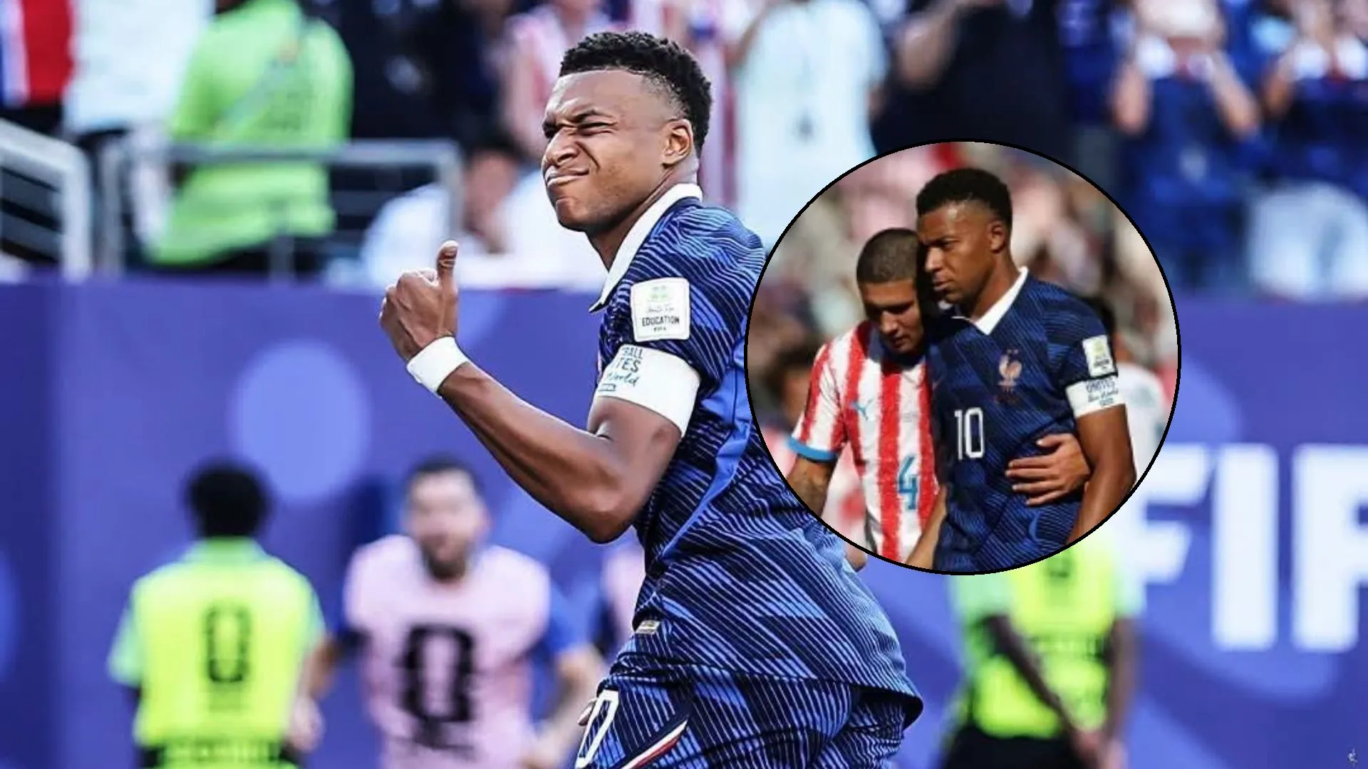 Se hizo viral: Cáceres, el jugador de Paraguay agredido por Mbappé, reveló la inesperada broma que le hizo la estrella de Francia