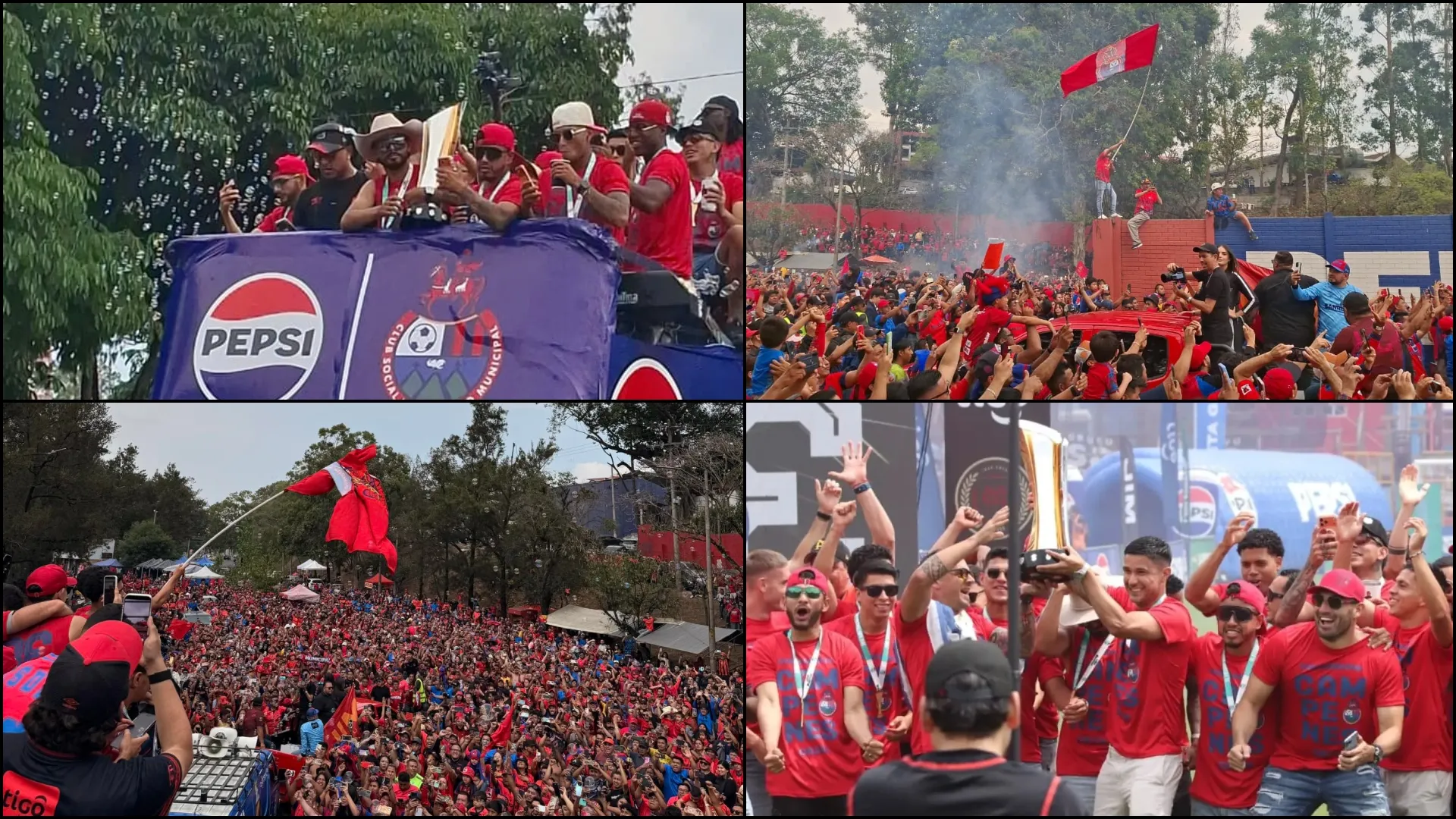 Municipal y sus aficionados festejan a lo grande su título 33 del futbol de Guatemala