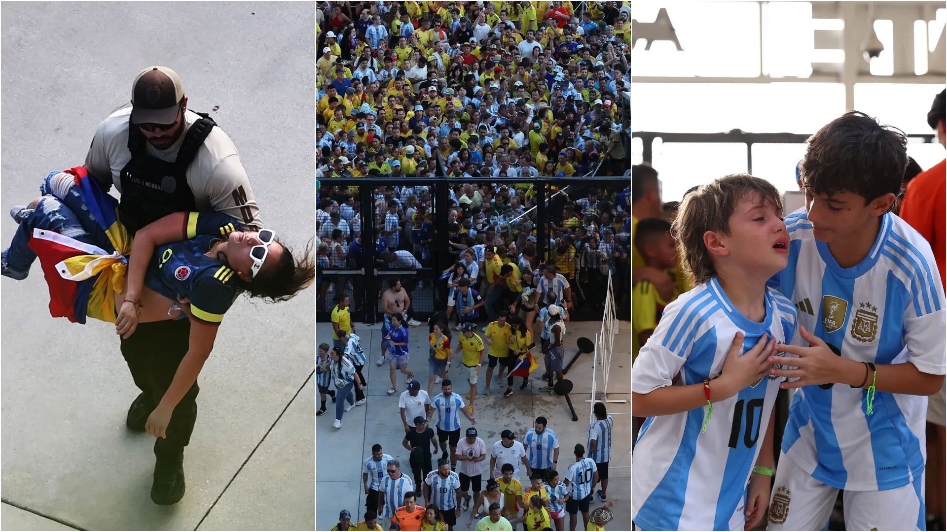 Caos total: las fotos y los videos del desborde en la final de la Copa América 2024