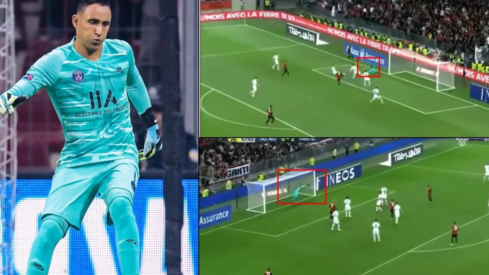 Las dos intervenciones de Keylor Navas en el partido contra el Niza