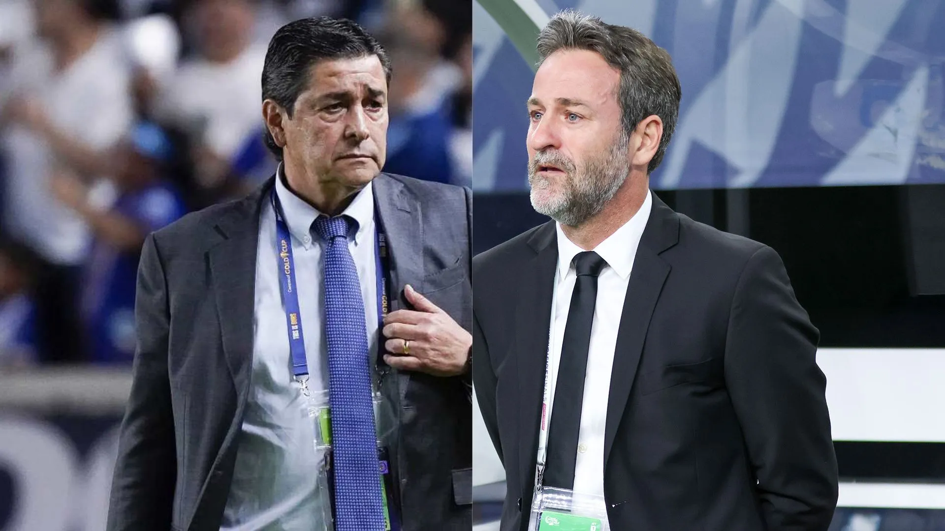 Frente a las cámaras: Luis Fernando Tena se planta contra Thomas Christiansen tras la derrota de Guatemala ante Panamá.