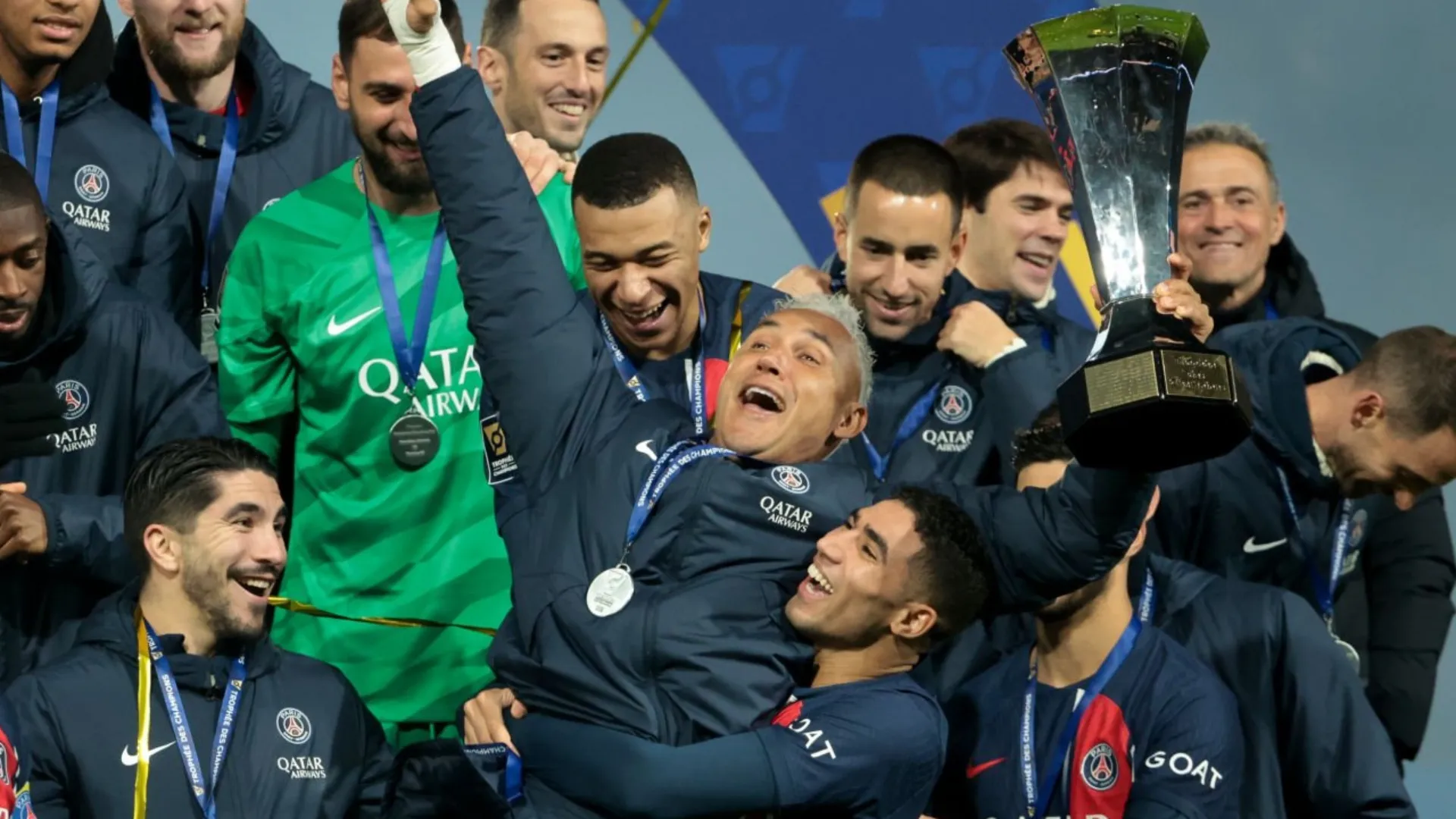 Kylian Mbappé y un gesto que no le gustará a Keylor Navas. (Foto: Getty Images)