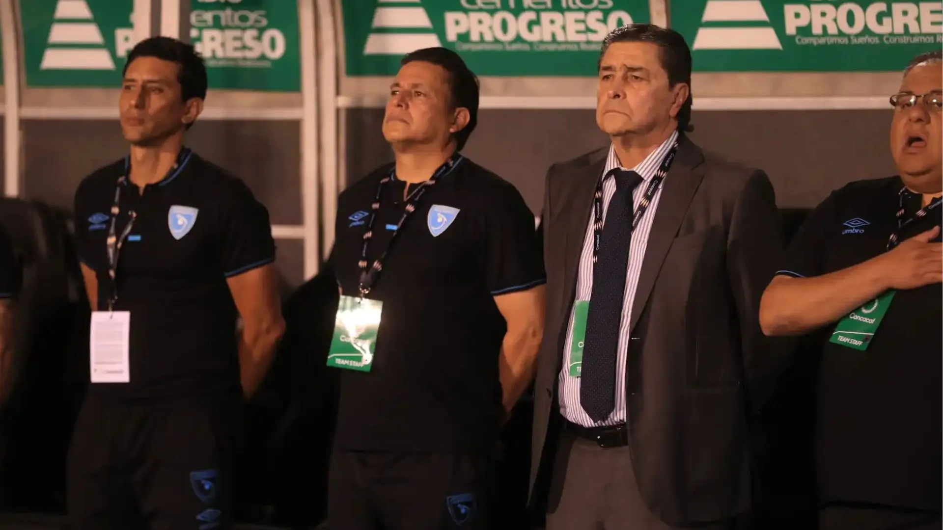 El cuerpo técnico de la Selección de Guatemala.