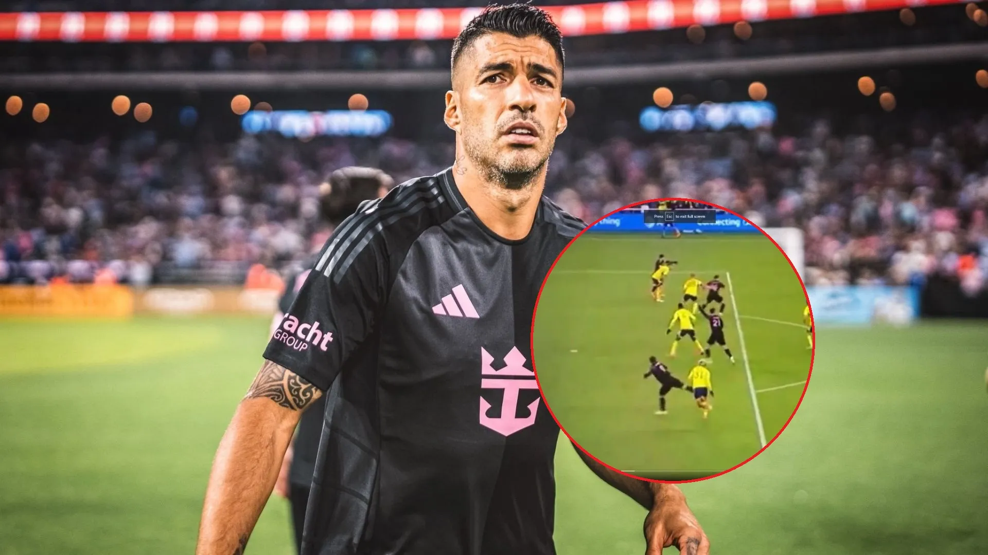 Acá está la prueba que atormenta a Messi: apareció el video por el que la MLS castigó a Luis Suárez por el hondureño Andy Najar