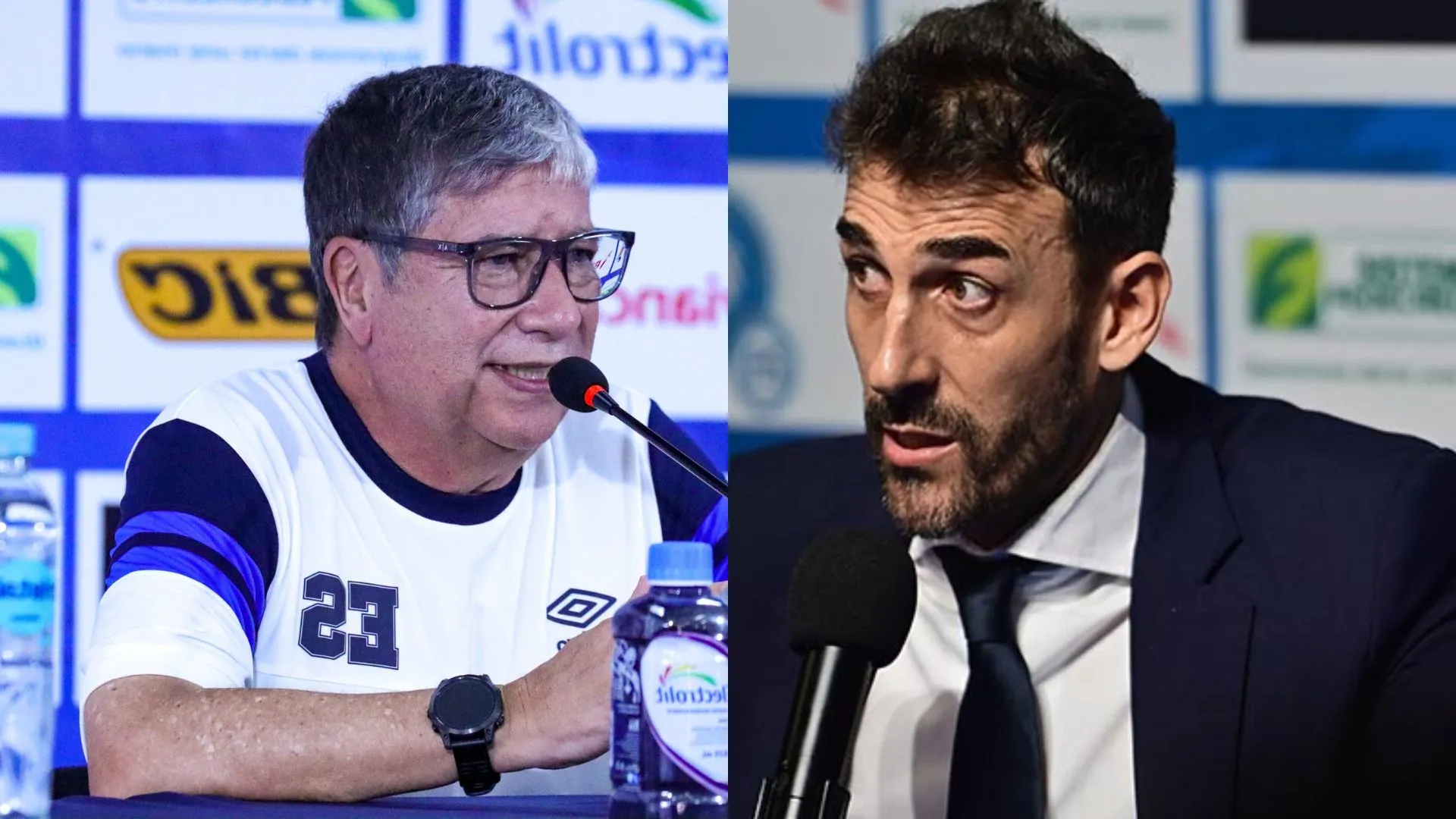 David Dóniga y Bolillo Gómez en conferencia de prensa.