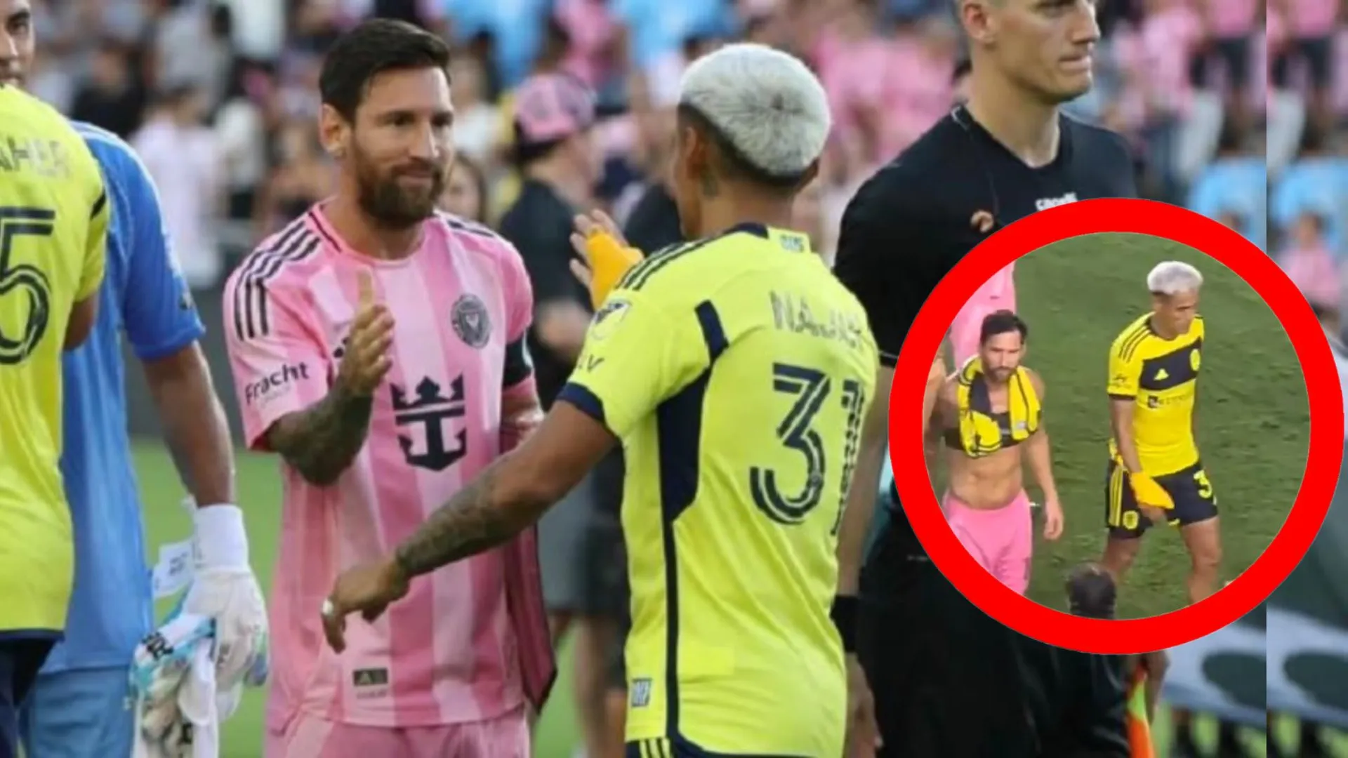 El cruce entre Lionel Messi y Andy Najar que impactó a todos al finalizar el Inter Miami vs. Nashville SC