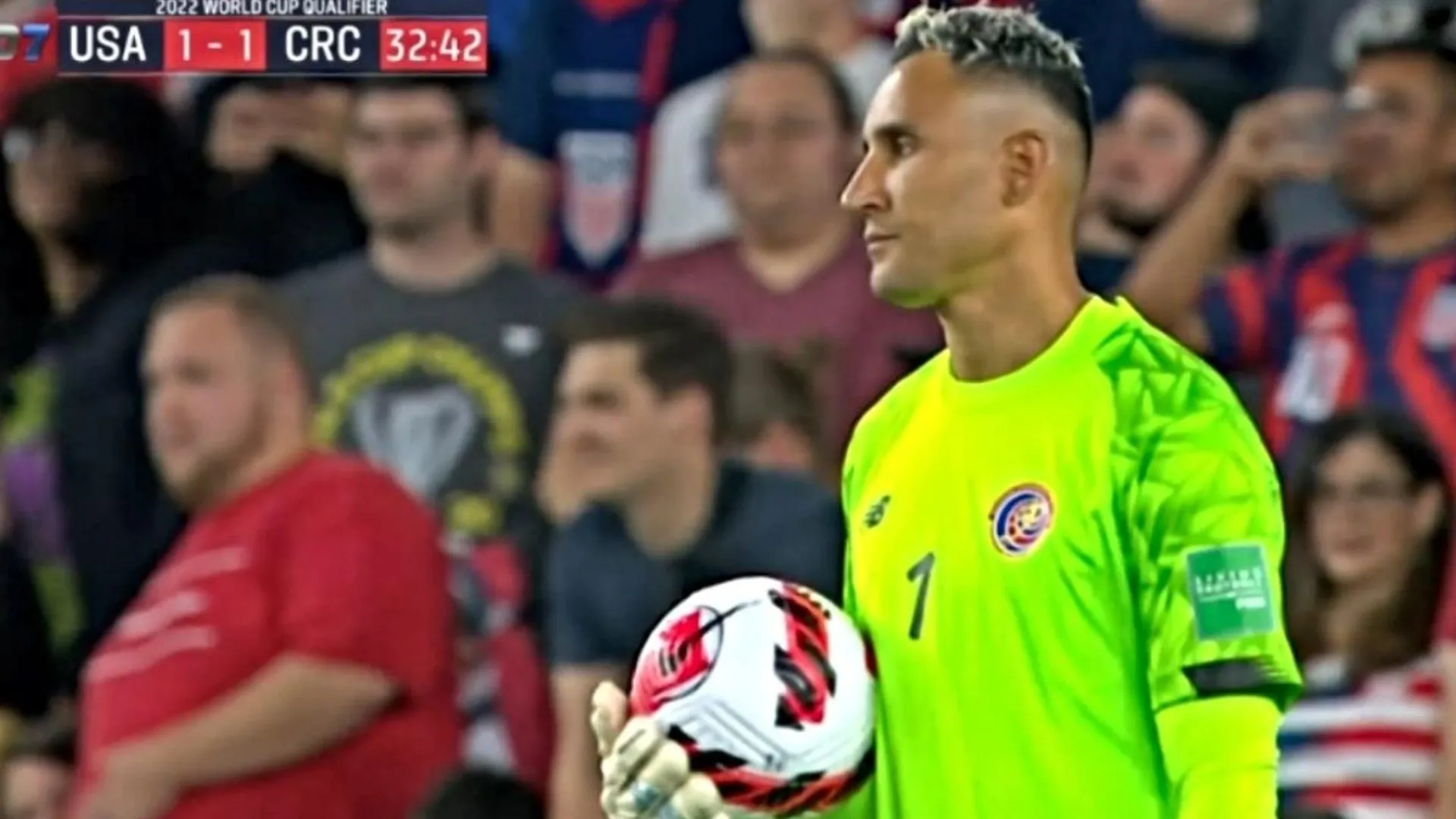 Keylor Navas lesionado con la Selección de Costa Rica tuvo que salir de cambio ante Estados Unidos
