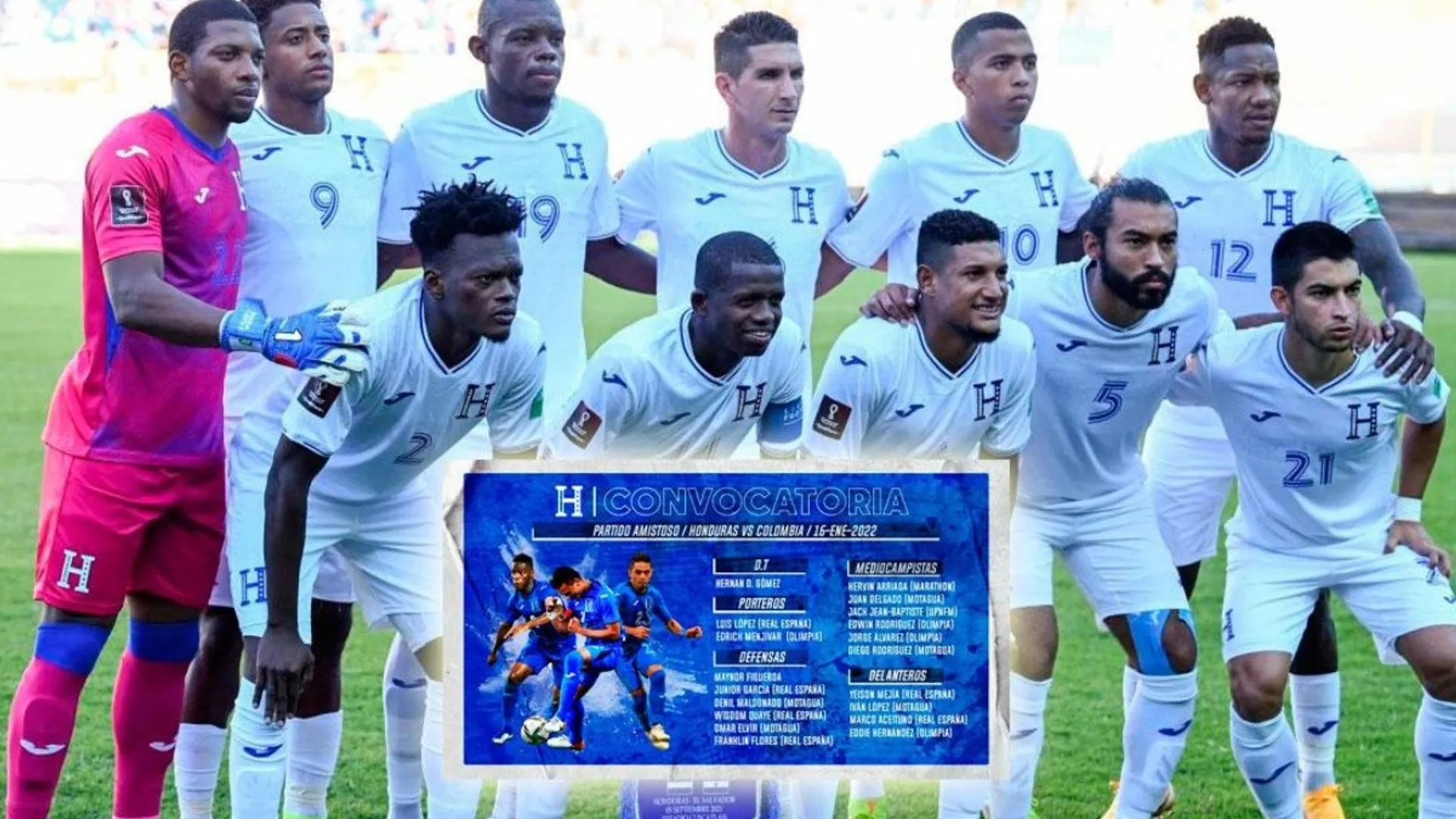 La convocatoria de Honduras para el amistoso contra Colombia
