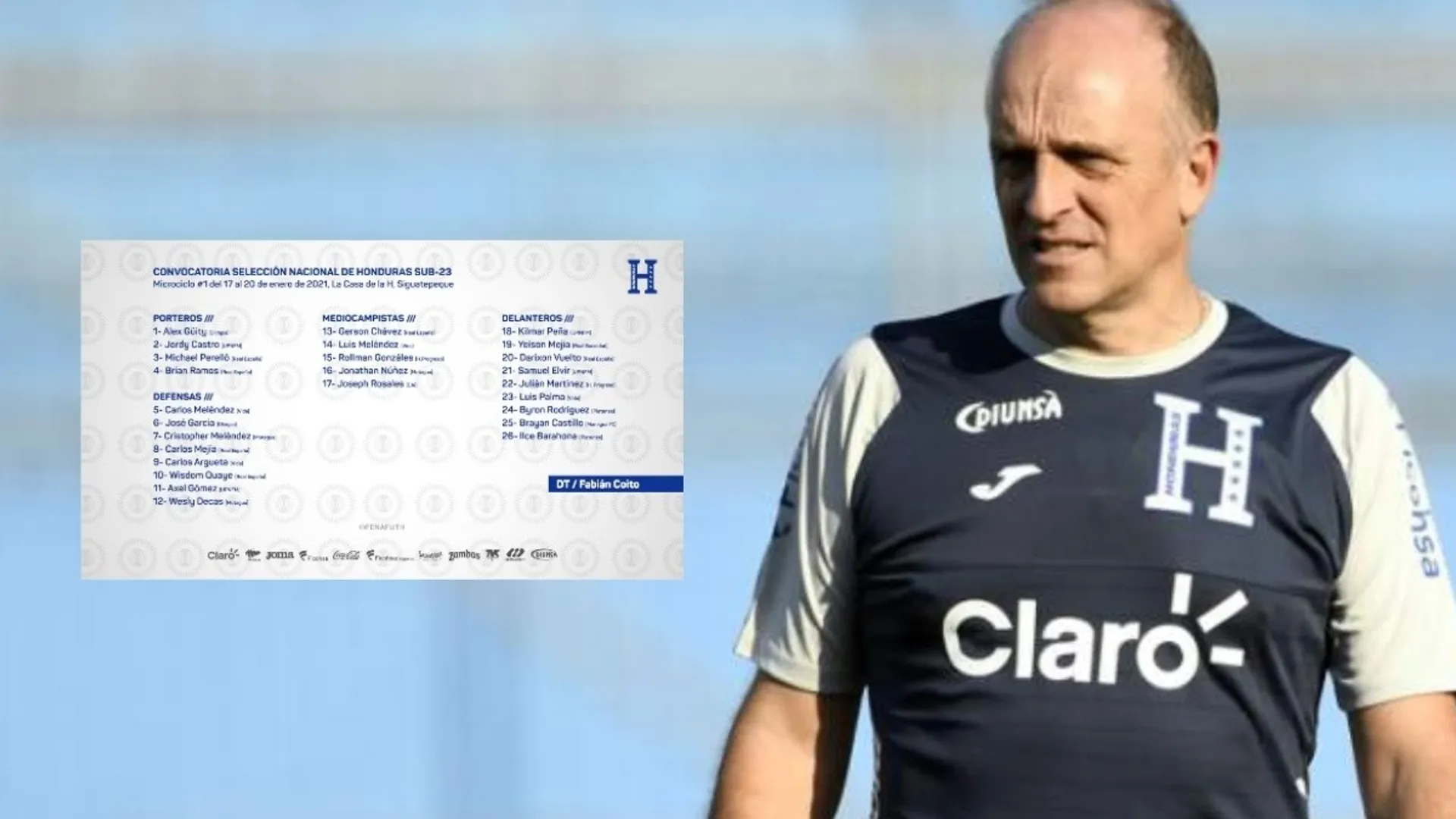 Fabián Coito entrega primera convocatoria sub 23 de Honduras