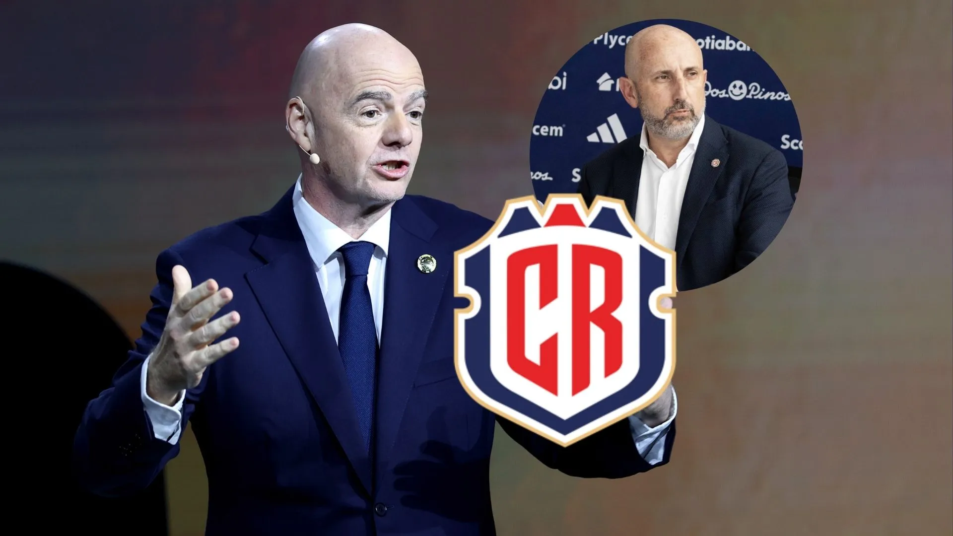 Gianni Infantino, presidente de la FIFA, y Osael Maroto, presidente de la FCRF.