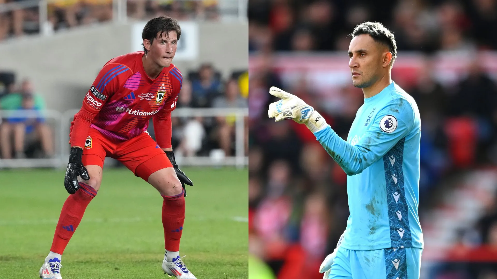 Nicholas Hagen y Keylor Navas.