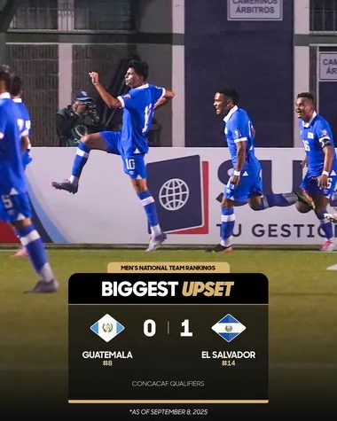 El Salvador dio la mayor sorpresa y le ganó a Guatemala en el Estadio Cementos Progreso.