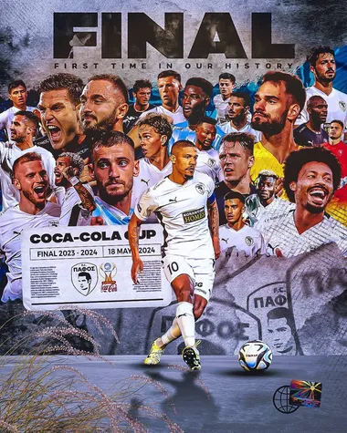 La publicaciones del Pafos FC celebrando su pase a la final de la Copa de Chipre 2024 (