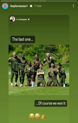La publicación de Kylian Mbappé que tiene a Keylor Navas como uno de los protagonistas. (