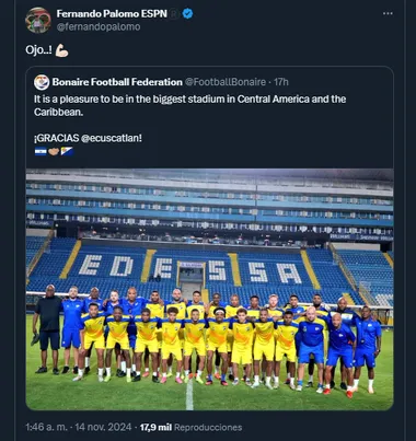 La Selección de Bonaire desde el Estadio Cuscatlán