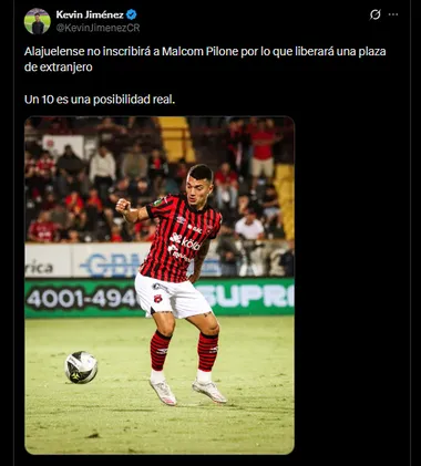 Kevin Jiménez en su cuenta oficial de X