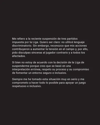 Este fue el comunicado de Joseph Rosales en respuesta al castigo de la MLS.