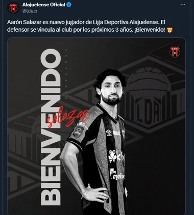 Aarón Salazar presentado de manera oficial en Alajuelense 