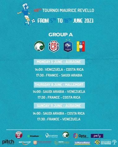 El calendario de Costa Rica en el Torneo Maurice Revello 2023 (