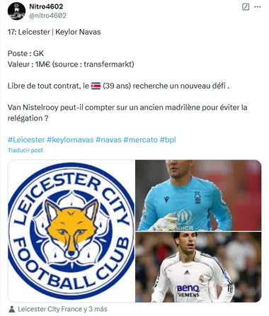 El interés de la Premier League por Keylor Navas. (x.com)