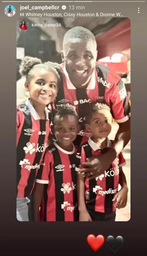 Historia de Joel Campbell en su Instagram (
