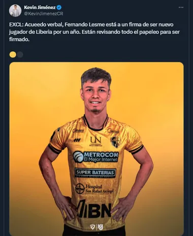 Kevin Jiménez en su cuenta oficial de X