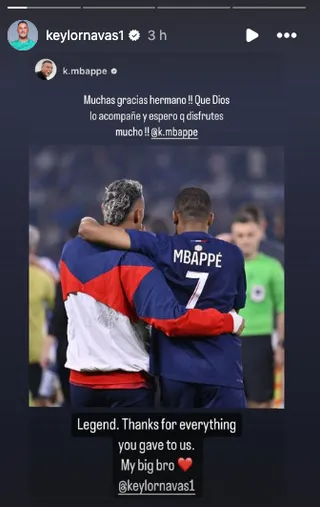 Historia de Kylian Mbappé en Instagram (