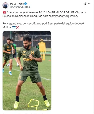 Álvaro de la Rocha dio a conocer la baja de Jorge Álvarez.